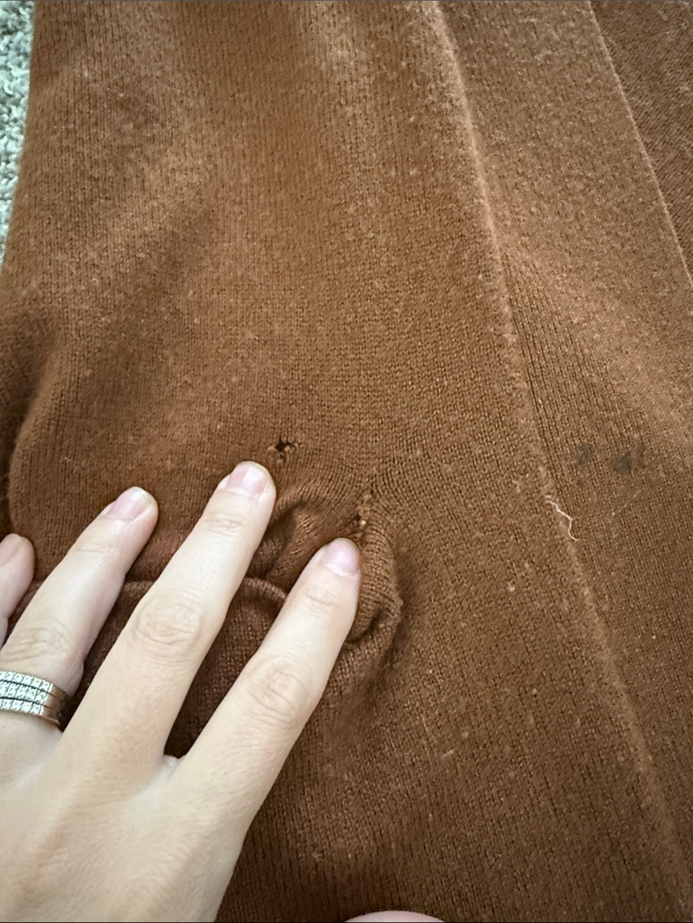 Theory Women's Open-Front Long Cardigan Sweater Rust P - Picture 3 of 6